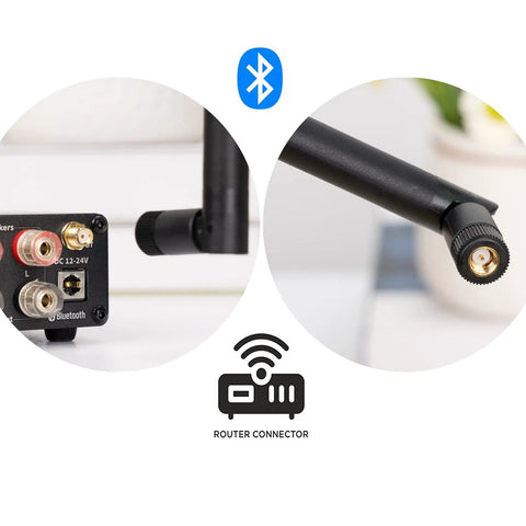 Bluetooth And WiFi Antenna SMA Male 2.4GHz 6dBi Booster showing SMA connectors for routers and IP cameras