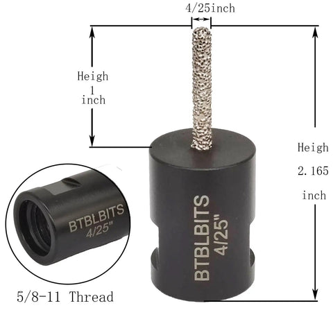 Diamond Mortar Raking Bit For Tuck Pointing And Masonry Cleanout, 4mm Diameter, 1 Inch Working Length, Five Eighths Eleven Thread