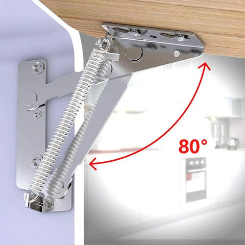 Installed 2 Pieces 80 Degree Foldable Lifting Brackets Black Spring Hinges For Sofa Lifts And Furniture Storage Hinge Support
