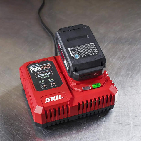Beast Mode Cordless Jigsaw Kit With Brushless 20V Power Core 20 Battery 2.0Ah on red PWR Jump Charger