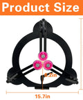 Three Point Woodturning Adjustable Steady Rest For A 12 Inch Lathe Swing with product dimensions shown