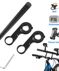 Ultra Long Bike Handlebar Extender Eleven Point Eight Inches Aluminum Alloy Cross Bar For Bike Scooter Electric Bike Motorcycle Mounting Lights Phone Holder Bracket Accessory with bell, pedometer, and phone holder