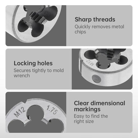 20 Piece Alloy Steel Tap And Die Set For Metric Threads, Precision Thread Tool Kit For Cutting External And Internal Threads, CNC Machined Teeth, 60 HRC Hardness, Coarse And Fine Taps And Dies For Home Workshop Projects