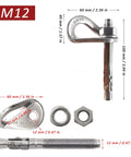 Beefy 30KN Stainless Steel Climbing Anchor Bolt For Safe Fixed Points And Rock Climbing Hangers, M12 Mounting dimensions