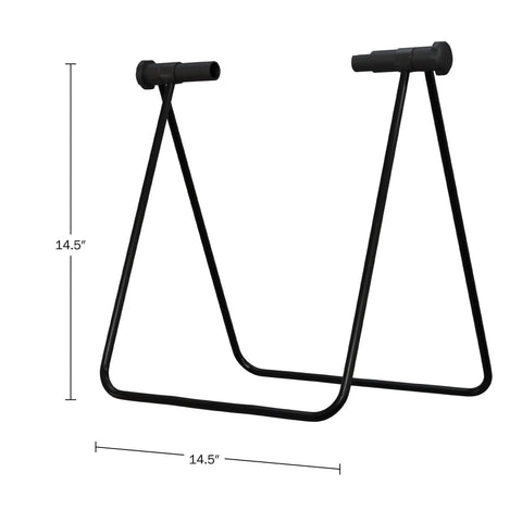 Foldable Bike Repair Stand For Maintenance And Repairs With Adjustable Chainstay Mounts Black Steel Frame 14.5 inch Dimensions