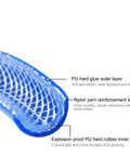 Shop Crew Approved PU Pneumatic Hose Line With Reinforced Fiber Core Built Tough For High Pressure Air Compressor Runs And Workshop Tool Transfer Across Nearly One Hundred Feet Of Tubing close-up showing layers of reinforcement and material.