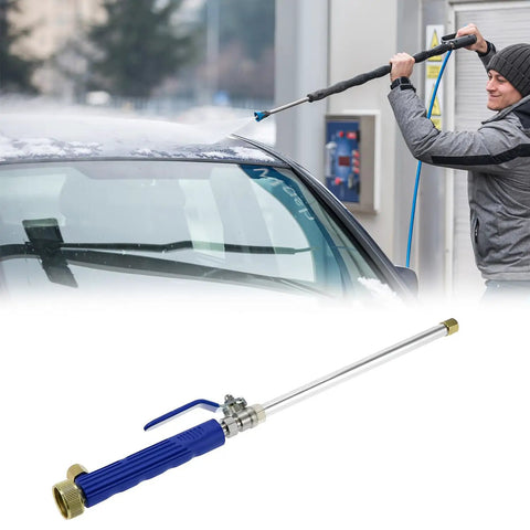 High Pressure Washer Wand With Adjustable Spray Tips For Car Wash being used on a car roof, showcasing universal hose connector.