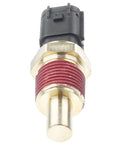A-Premium engine coolant temperature sensor with brass body, red threaded section and black plastic electrical connector.