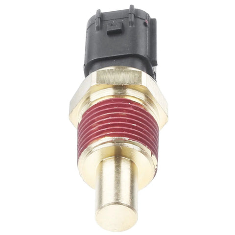 A-Premium engine coolant temperature sensor with brass body, red threaded section and black plastic electrical connector.