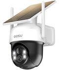 Outdoor Solar Camera Security No Wires Needed With Fixed Solar Panel, 360 Degree Panoramic View, Human Auto Tracking, 2K Color Night Vision