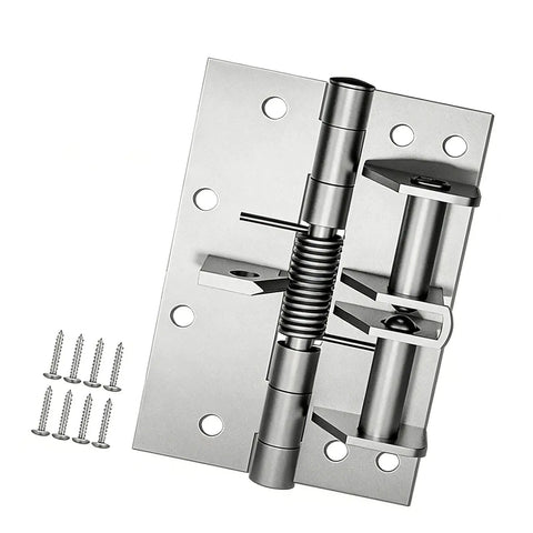 Spring Hinge for Cabinets and Doors, Rust-Resistant Stainless Steel Auto Closing, Adjustable Spring, Easy Install, Smooth Quiet Door Closure