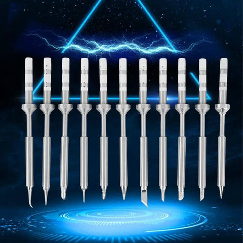 Mini Soldering Iron Tips Set For TS100, 11Pcs Stainless Steel Replacement Tips For Electric Pen Type Soldering Iron, Fast Heating, Durable, Pro Grade For Precise Electronics And Micro Soldering