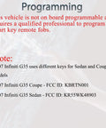 Instructions for programming Key Fob Replacement For Nissan Altima Maxima Murano 370Z Infiniti G35 G37 EX35 FX35 FX37 Q70 Remote Smart Key Fob Plug-And-Play Ready