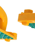 Grr Rip Smart Hook Push Block GB 1 2 Pack Yellow with green grip for woodworking safety, showing handle and heel hooks.