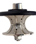 V40 40mm Full Bullnose Diamond Hand Profiler Router Bit With Five Eighths Eleven Thread For Granite Countertops Wet Or Dry Use Vacuum Brazed Tech Nylon Guide Keeps Edge Straight
