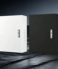 Tough Outdoor EV Charger Enclosure And Secure Lock Box Cover For Wall Mounts Features Cold Rolled Steel, white and black versions.