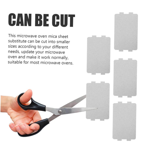Scissors cutting Microwave Mica Sheet Insulation Plates Set 10 Pack Heat Resistant Cuttable Mica Plate For Oven Replacement