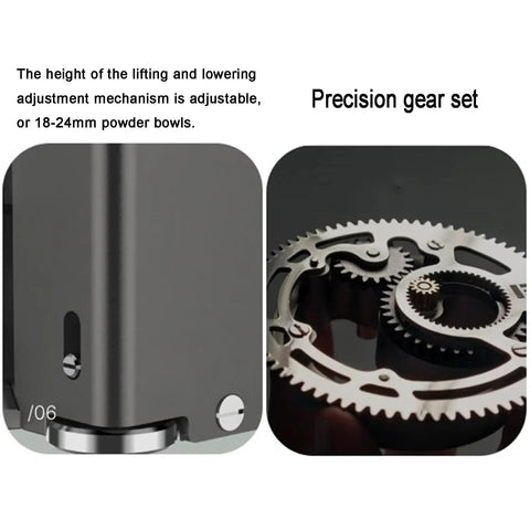 Smooth Operator 58Mm Handheld Coffee Stirrer With Adjustable Espresso Needle Distributor and Fast Gear Turn for Knockout Puck Prep gear mechanism detail