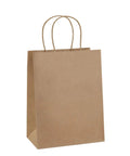Kraft Paper Gift Bags With Handles 8x4.25x10.5 Inches Bulk Pack Of 100 Brown Recycled Bags For Wedding Party Favors Grocery Shopping