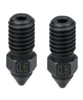 Beefy Hardened Steel Nozzles For 3D Printing Spider Hotend High Speed And High Temp 0.6mm And 0.8mm Dual Pack Up To 450C Compatible With Ender 7 Ender 5 S1 Creality Printers - Front view of 0.6mm and 0.8mm nozzles