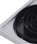 Top Tier 16 Piece Hole Saw Kit For Clean Woodworking With Tough Carbon Steel Teeth Making Fast Symmetrical Cuts Through Drywall And Plastic Boards Without Any Hassle Or Effort In Your Shop, black hole saw in gray case