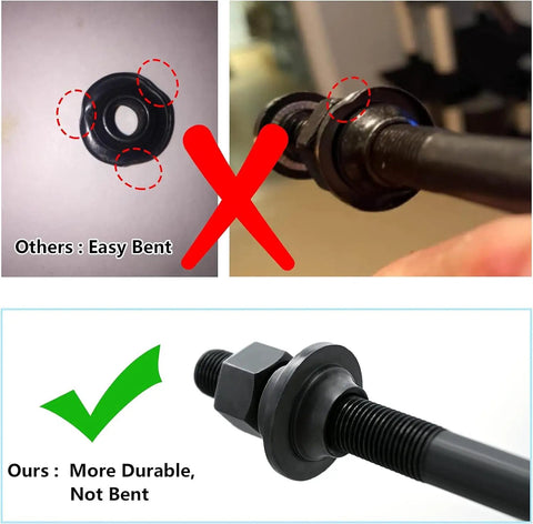 Comparison of Ride Ready MTB Quick Release Bicycle Hub Set durable iron axles with other axle, highlighting strength differences.