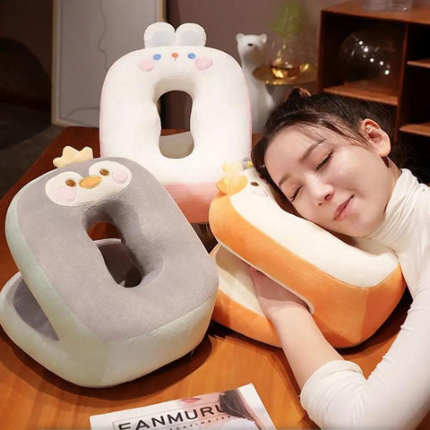 Nap Pillow For Office And Travel Portable Neck Support Pillow For Sleeping And Cervical Pain Relief Cute Kawaii Duck Design