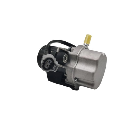 PNEUGO 12V brake booster vacuum pump with installation kit; silver pump body, black mount, yellow port cap