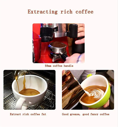Espresso Machine With Grinder For Home And Small Shop Semi Automatic Coffee Maker With Temperature Control 92 To 96 Celsius For Rich Flavor And Aroma Durable And Easy To Use extracting coffee into cup