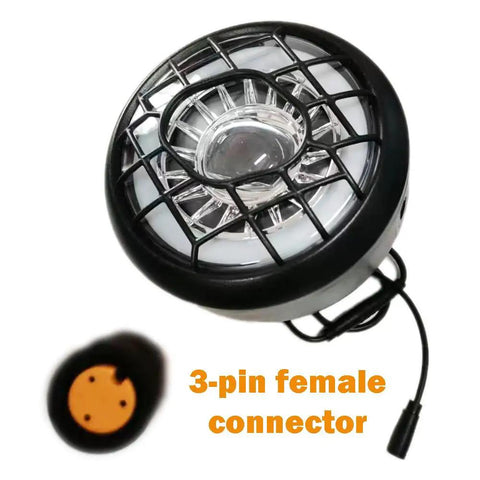Ultra Bright E Bike Front Light For Mountain Biking And Commuting Waterproof 3 Pin Connector 36V 48V 52V LED Headlight With Front Fork Mount And Helmet Mount