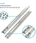 Beefy Heavy Load Telescopic Drawer Rail 22 Inch 37mm Full Extension Hydraulic Ball Bearing Soft Close Slides, steel rails shown