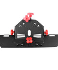Heavy Duty Electric Tile Chamfering Jig For Creating Perfect 45 Degree Angles On Ceramic And Stone, black with red screw knobs.