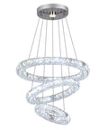 Three Ring Modern Crystal Flush Mount Chandelier With Changeable LED Color Temperature Adjustable 15.7 11.8 7.8 Inches Three Ring Light DIY Ceiling Fixture For Living Room Hotel And Office Bright Clear Crystal Glow