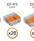Lever Nuts 78 Piece Compact Wire Connector Set With Case For Quick Splice No Fuss 24 To 12 AWG Connect Solid Stranded And Flexible Copper Wires Includes 221 Series 412 413 415