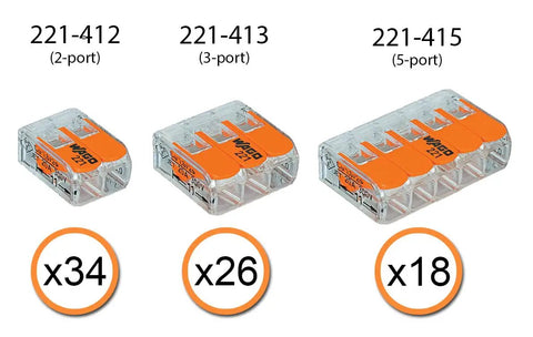 Lever Nuts 78 Piece Compact Wire Connector Set With Case For Quick Splice No Fuss 24 To 12 AWG Connect Solid Stranded And Flexible Copper Wires Includes 221 Series 412 413 415