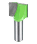 Bottom Cleaning Router Bit Pro Grade With 1/2 Inch Shank Carbide Tipped For Spoilboard Surfacing Planing And Slab Flattening In Woodworking CNC Mortising Bit 1 Inch Cutting Diameter 25/32 Inch Depth Green Silver Finish