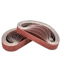 Professional 1X30 Sanding Belts Aluminum Oxide Abrasive Strips heavy duty cloth backing rolled for grinding wood and metal projects.