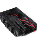 Side view of Lightweight Shock Absorbing Plastic Tank Chassis With 130 Motor, 3V-7V Power Range, ideal for DIY robots and toys