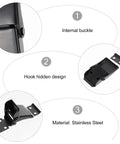 Concealed Draw Toggle Latch Clamp Set For Suitcases Tool Boxes And Supply Boxes Black Stainless Steel with internal buckle