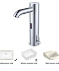 Touchless Bathroom Sink Faucet With Motion Activated Sensor, Hands Free Water Flow For Hygienic Use, Hot And Cold, Undermount Chrome Finish
