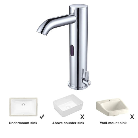 Touchless Bathroom Sink Faucet With Motion Activated Sensor, Hands Free Water Flow For Hygienic Use, Hot And Cold, Undermount Chrome Finish