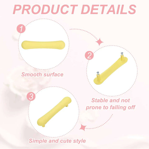 Top Shelf Yellow Cabinet Knobs And Drawer Pull Handles Strip Pattern Furniture Hardware Upgrade slick plastic finish with smooth surface.