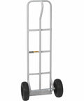 Heavy Duty Steel Hand Truck With 600 Pound Capacity and 10 Inch Flat Free Tires, P Style Handle, Red Metallic Finish
