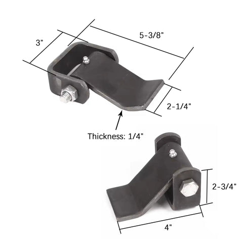 Heavy Duty Rock Solid Weld On Trailer Hinges Beast Grade Greaseable Strap Hinge Short Leaf Gate Door Hardware dimensions 5-3/8 x 3 x 1/4 inch.