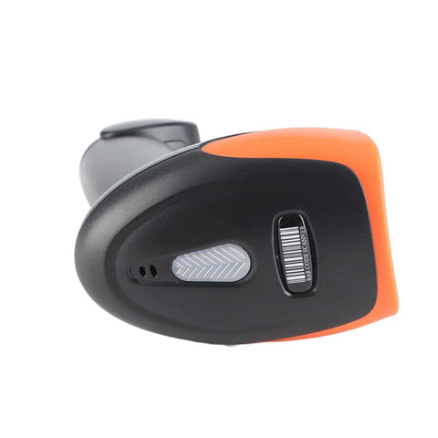 Fast Decode Barcode Scanner With Rebound Button handheld QR reader, close-up view of front design, suitable for cross industry use.