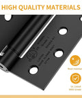 Close-up of 4 inch self closing spring hinge for doors, heavy duty steel build with rust-resistant finish, ideal for daily use.