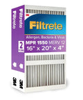 Allergen Buster Electrostatic Air Filter 16x20x4 15.88x19.88x4.31 Inches MERV 12 MPR 1550 Two Pack For Lennox And Honeywell Systems Box