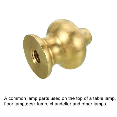 Solid Brass 1/4-27 Lamp Finial Ball Cap Knob for Table Lamps Harp Top Screw Decoration Easy Threaded Mount