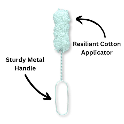 Tire Mounting Lubricant With Applicator 1 Gallon Bead Sealant For Tires And Wheels Universal For Cars Trucks Motorcycles Off Road Biodegradable Made In USA applicator with metal handle and cotton tip.