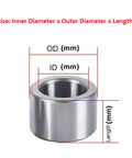 Heavy Duty Chrome Steel Bearing Sleeves Drop Dead Simple Bushings Built Like A Tank For Hefty Loads showing size measurements.